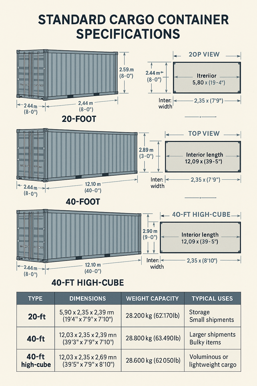 cargo container specifications