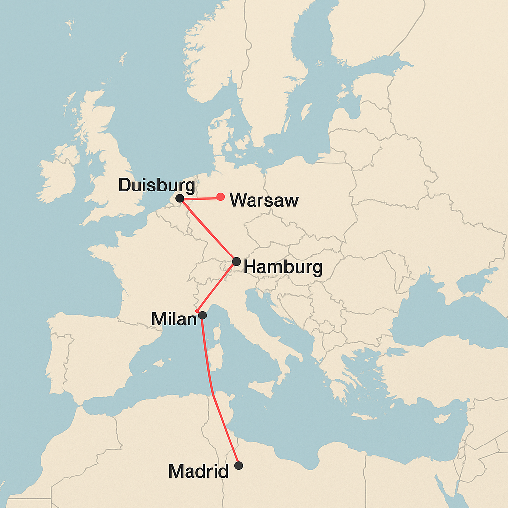 china to europe train route map
