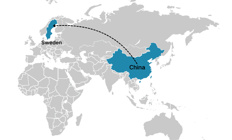 Flat Rack FCL best route for textiles from China to Sweden