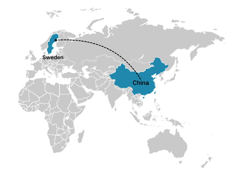 Flat Rack FCL best route for textiles from China to Sweden