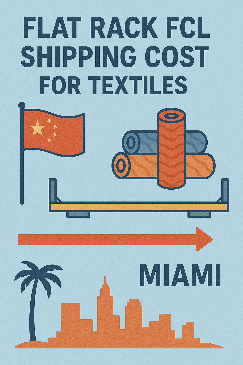 Flat Rack FCL shipping cost for textiles from China to Miami