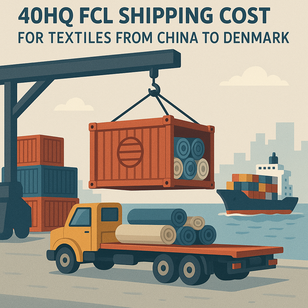 40HQ FCL shipping cost for textiles from China to Denmark