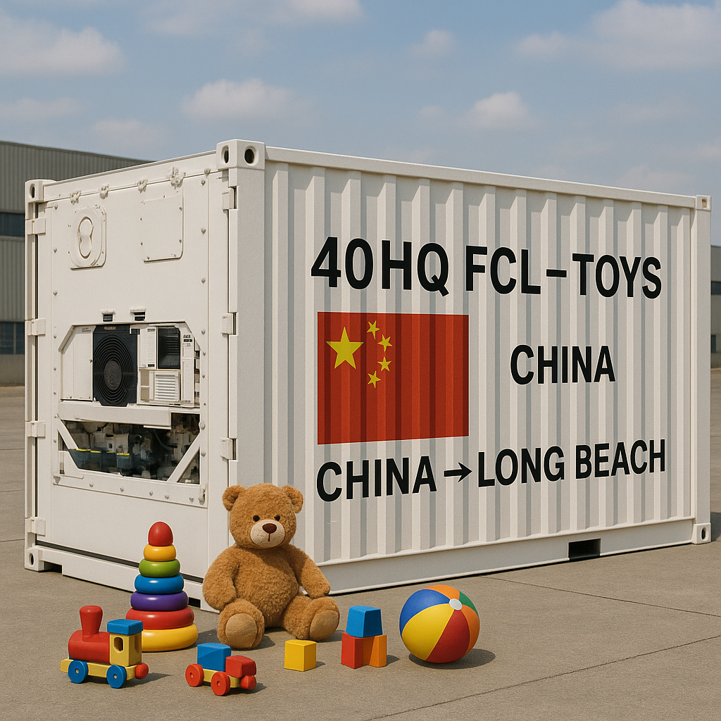 40HQ FCL sailing schedule for toys from China to Long Beach