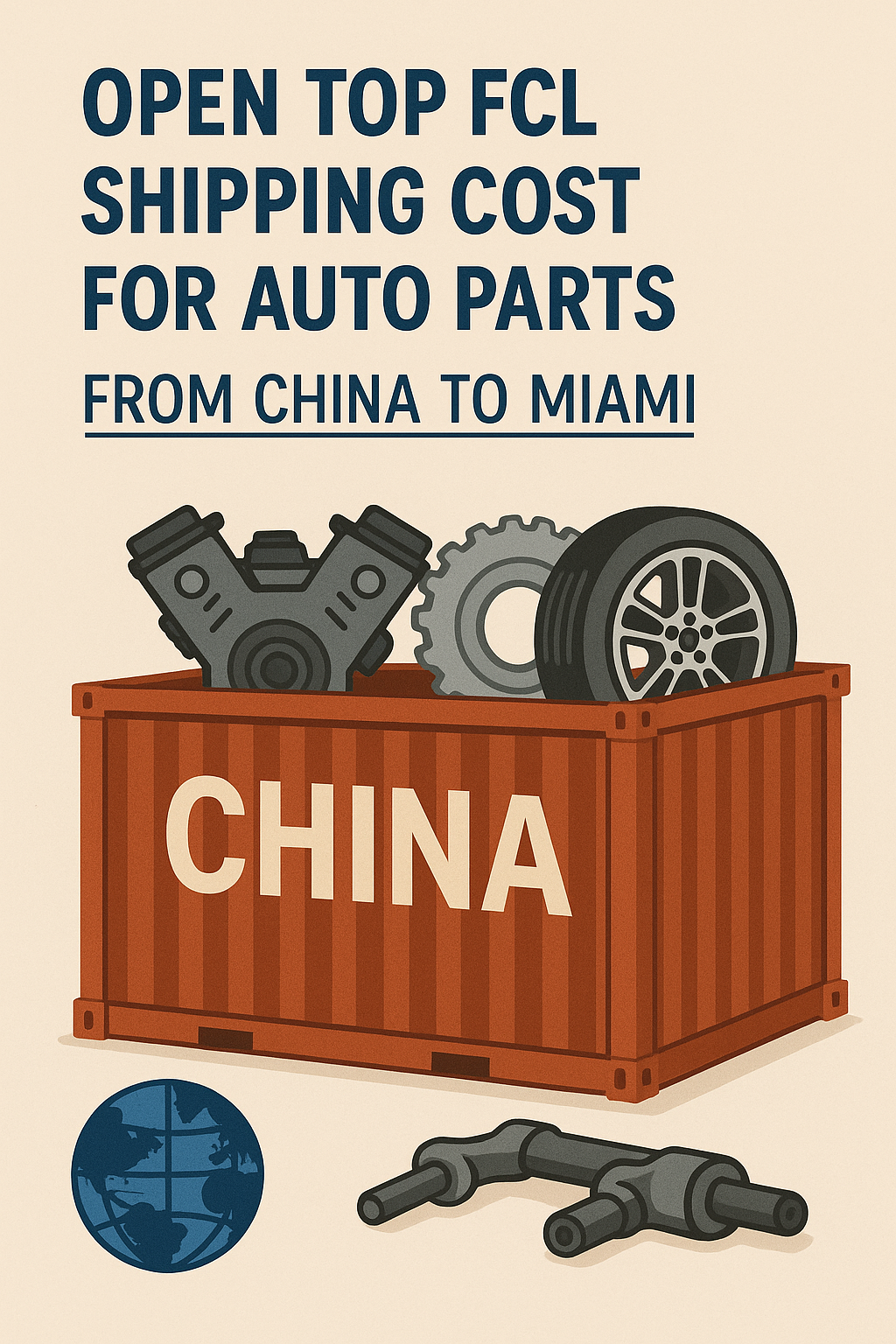 Open Top FCL shipping cost for auto parts from China to Miami