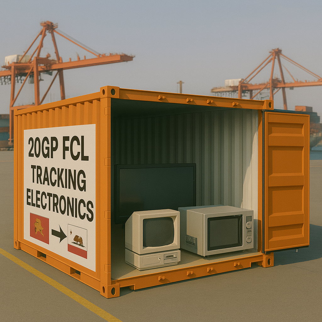 20GP FCL tracking for electronics from China to California
