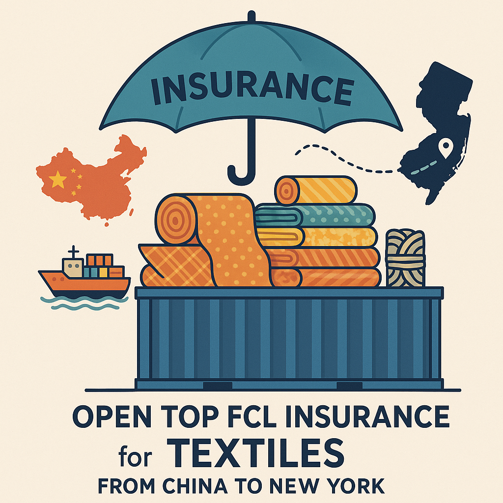 Open Top FCL insurance for textiles from China to New York