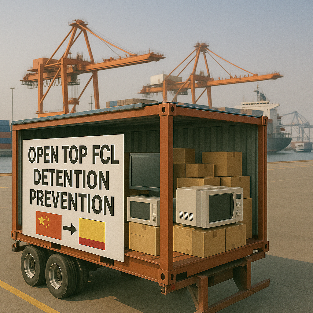 Open Top FCL detention prevention for electronics from China to California