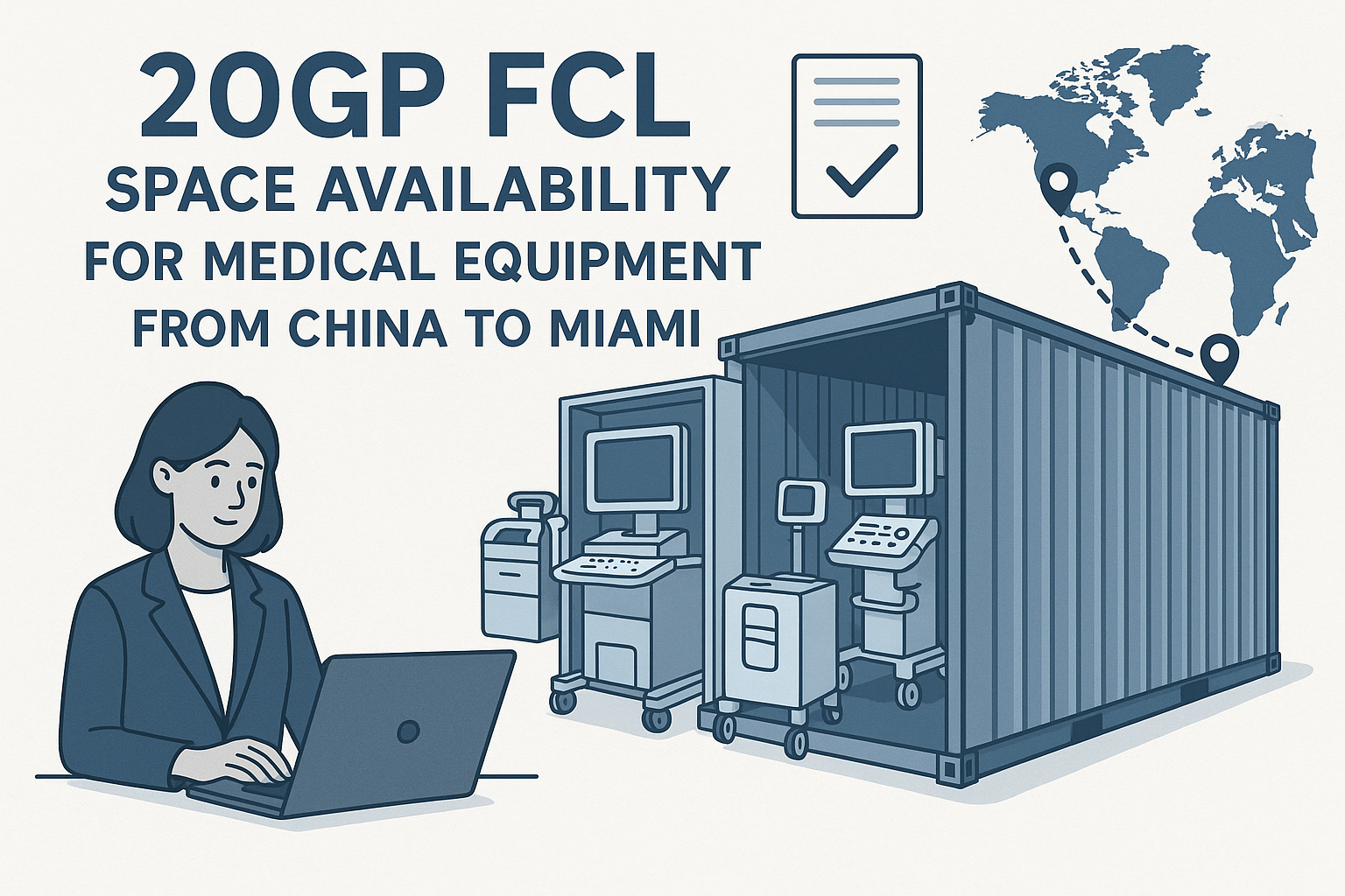 20GP FCL space availability for medical equipment from China to Miami