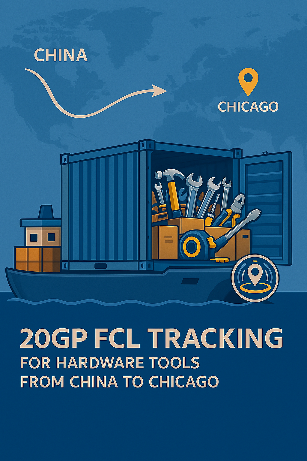 20GP FCL tracking for hardware tools from China to Chicago