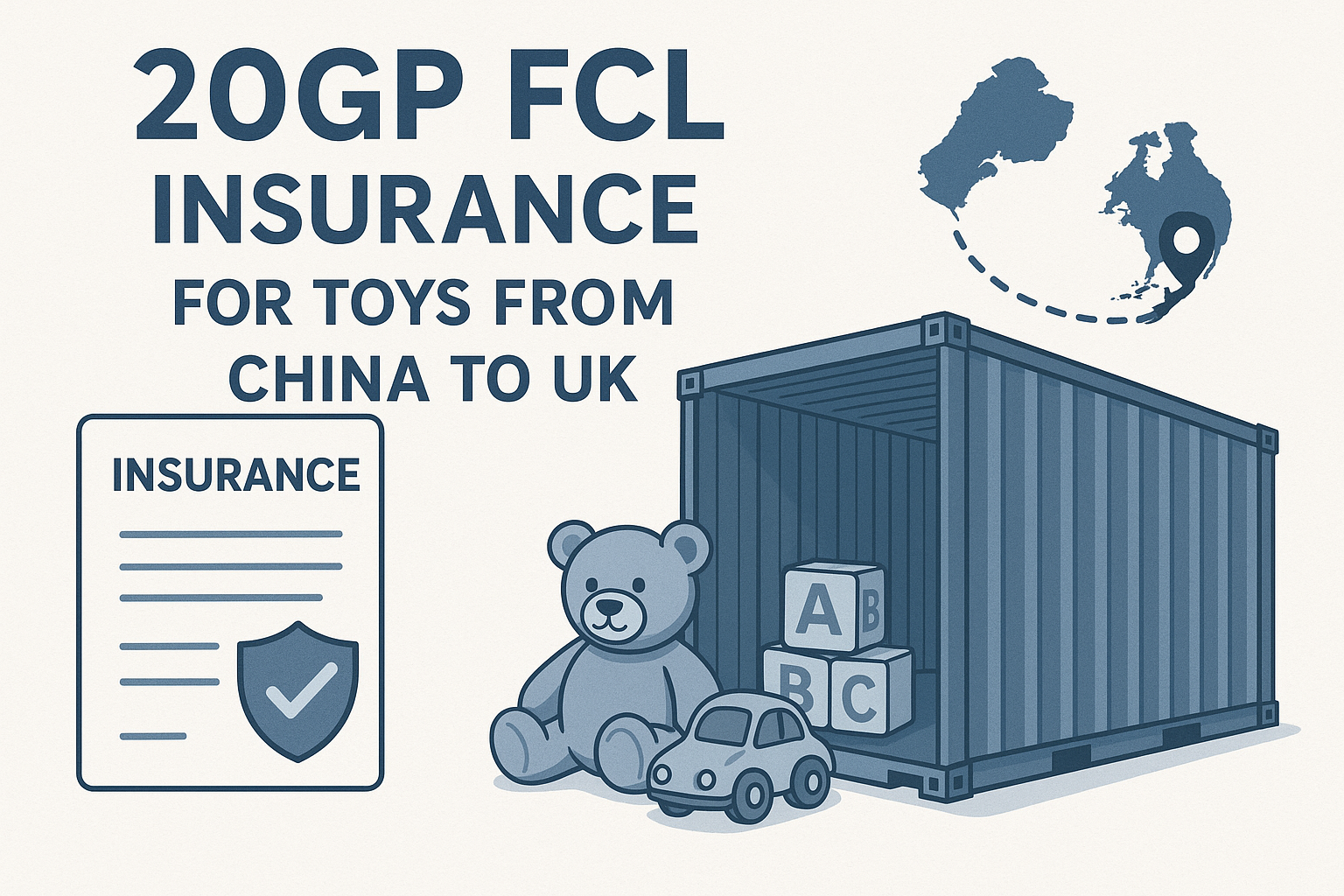 20GP FCL insurance for toys from China to UK