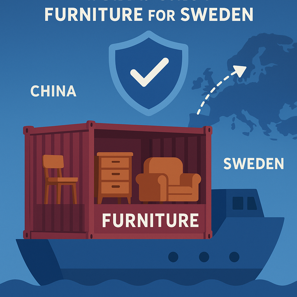 40HQ FCL insurance for furniture from China to Sweden