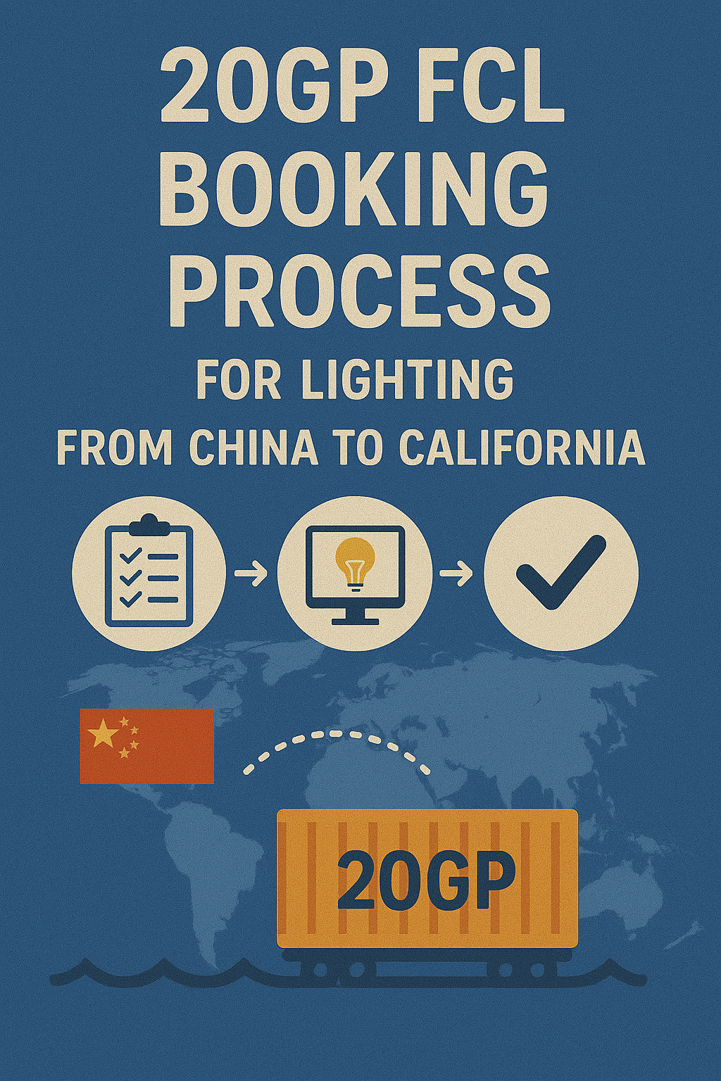 20GP FCL booking process for lighting from China to California