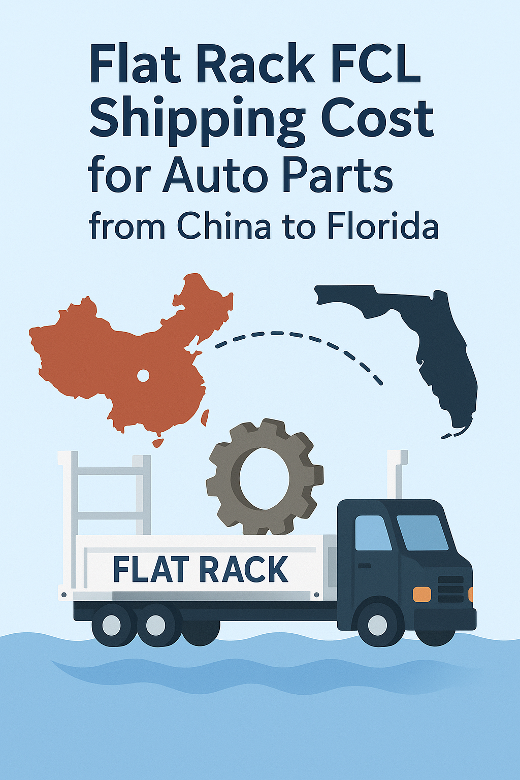Flat Rack FCL shipping cost for auto parts from China to Florida