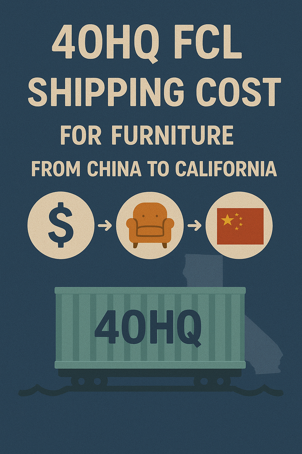 40HQ FCL shipping cost for furniture from China to California