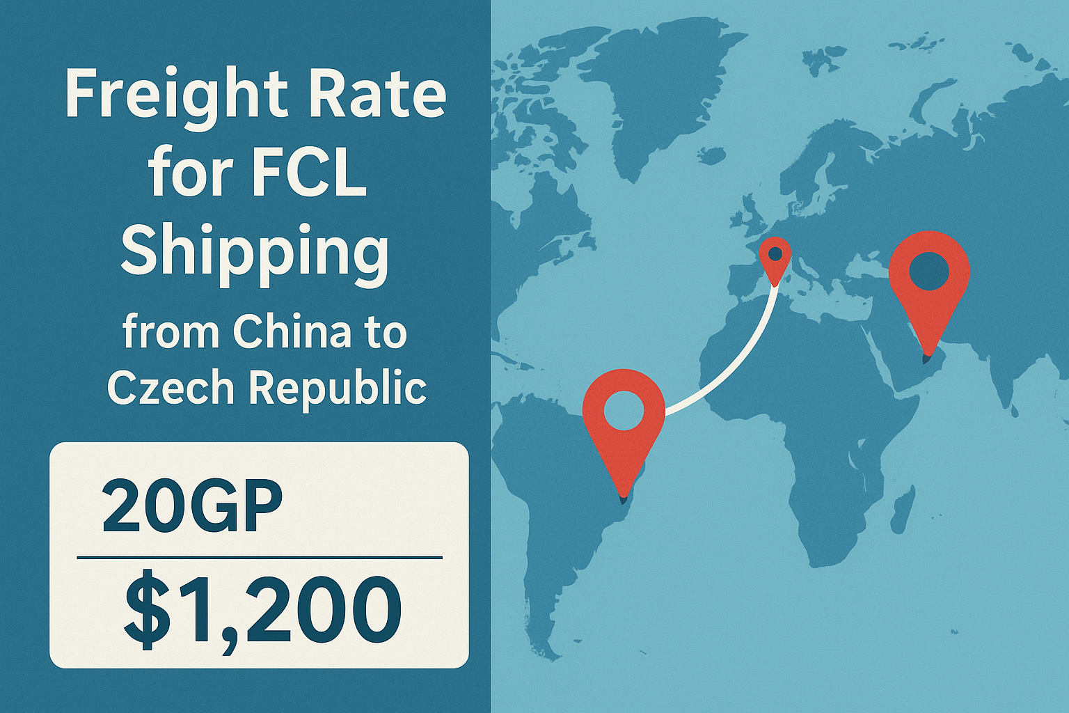 20GP FCL freight rate for electronics from China to Czech Republic