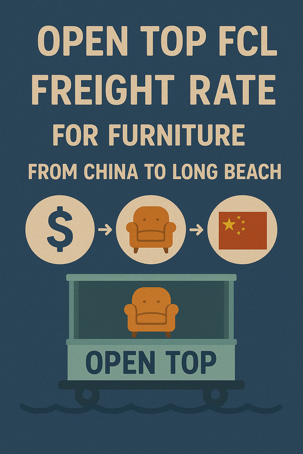 Open Top FCL freight rate for furniture from China to Long Beach