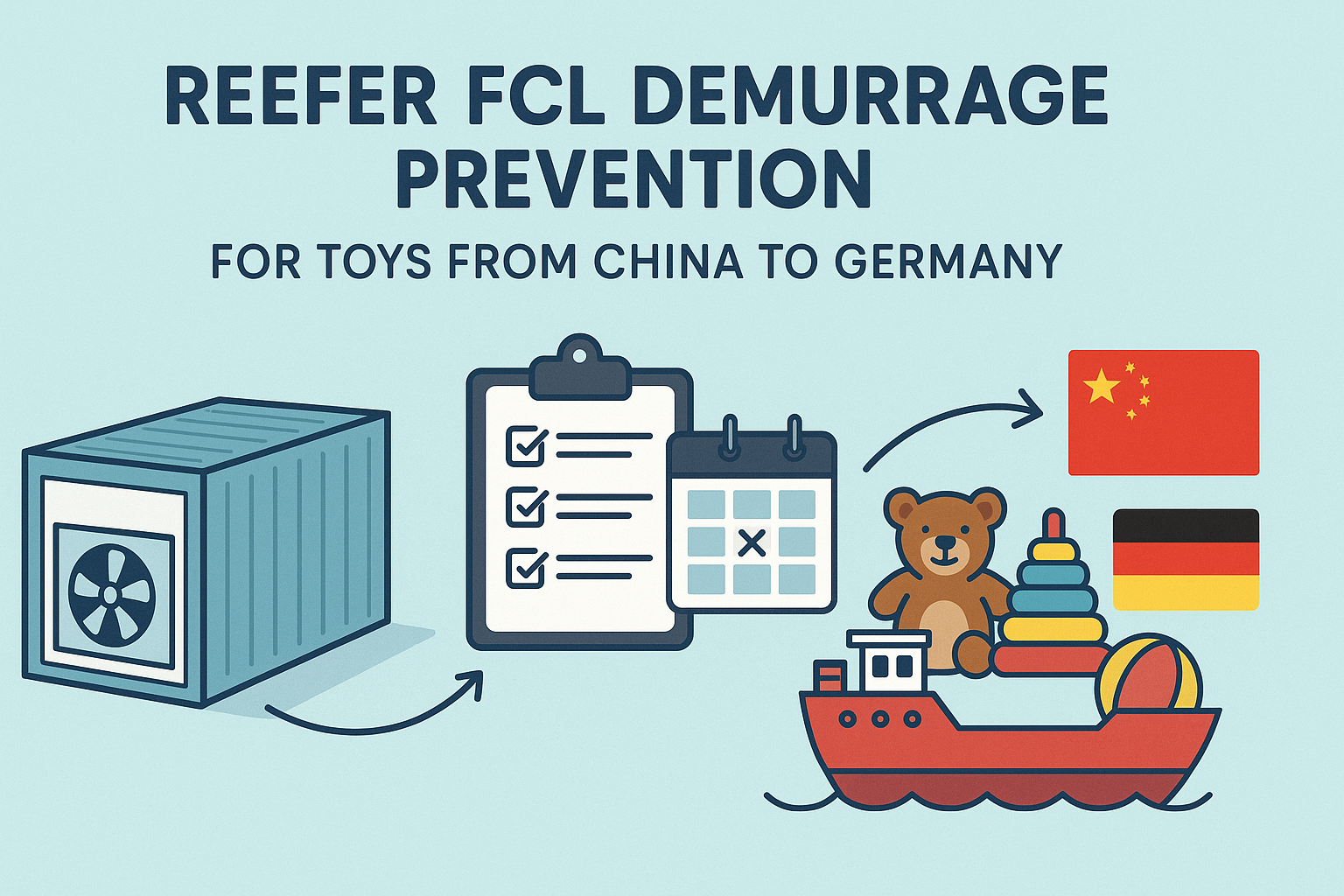 Reefer FCL demurrage prevention for toys from China to Germany