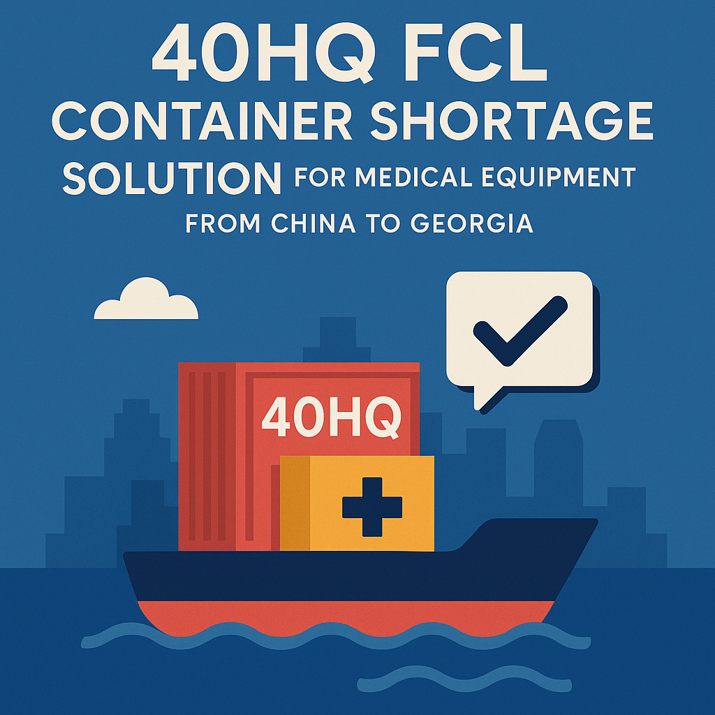 40HQ FCL container shortage solution for medical equipment from China to Georgia