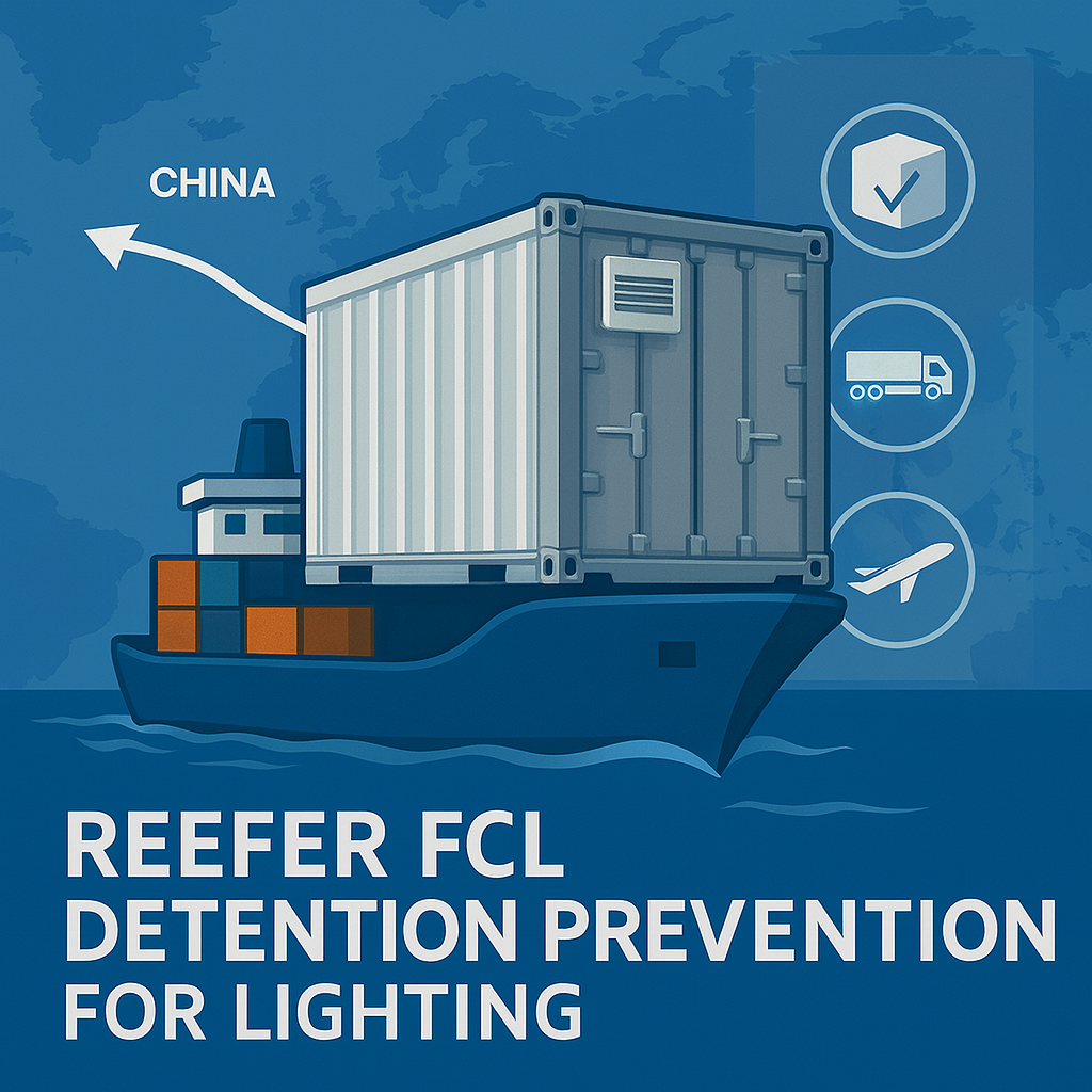 Reefer FCL detention prevention for lighting from China to Sweden