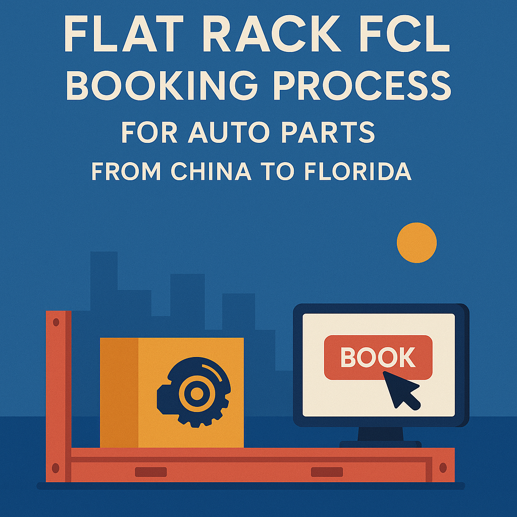 Flat Rack FCL booking process for auto parts from China to Florida