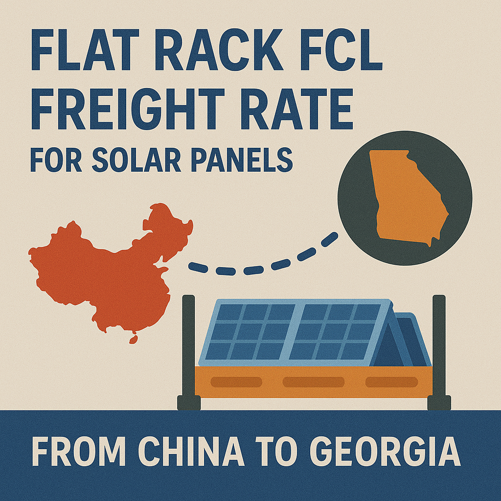 Flat Rack FCL freight rate for solar panels from China to Georgia