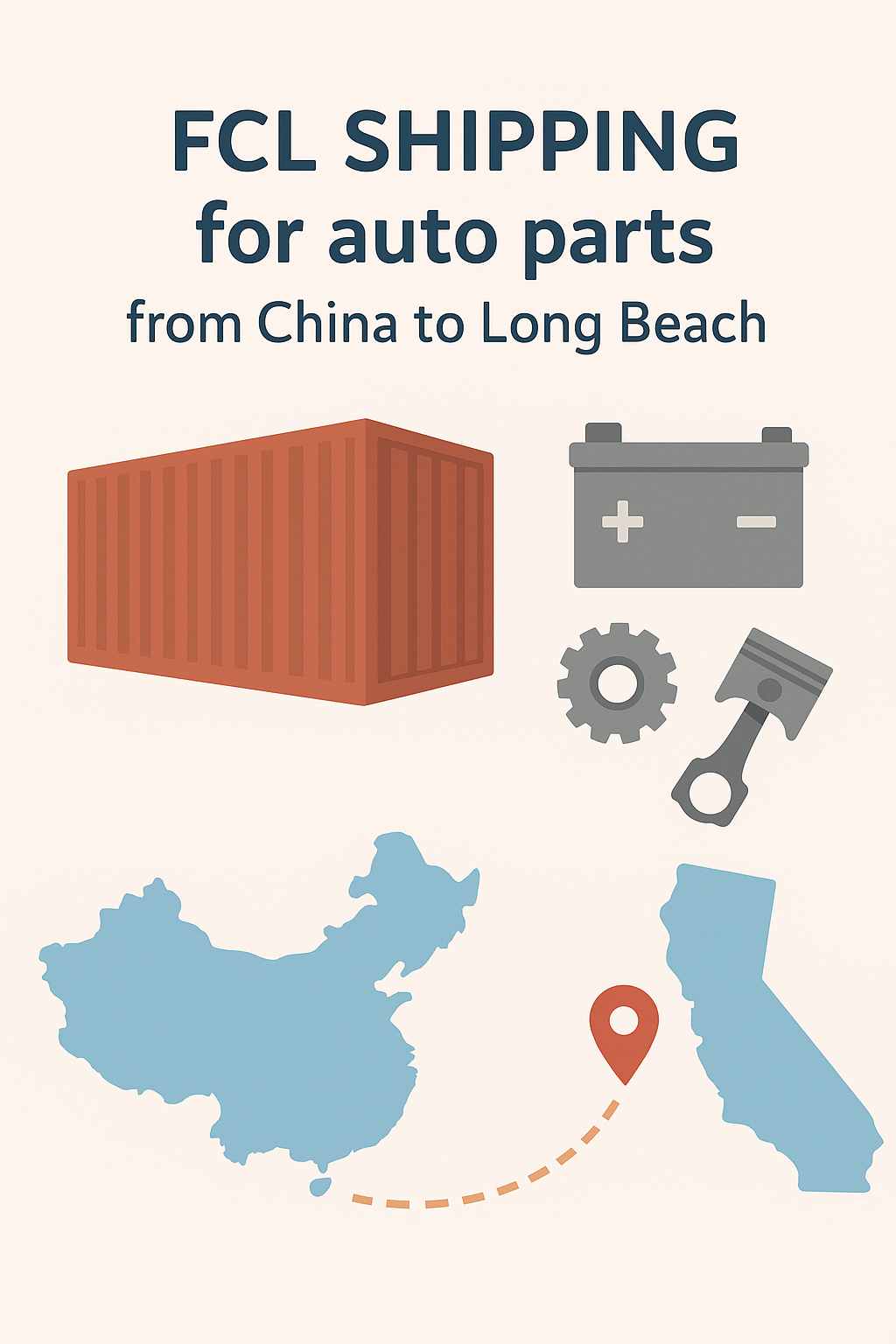 FCL shipping for auto parts from China to Long Beach