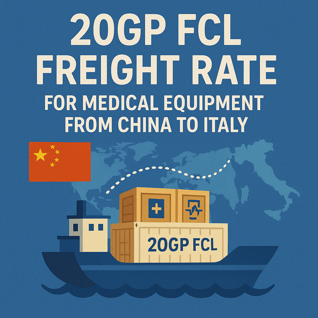 20GP FCL freight rate for medical equipment from China to Italy