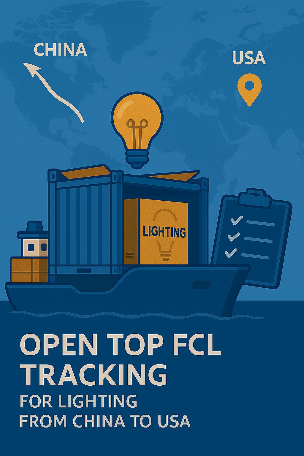 Open Top FCL tracking for lighting from China to USA