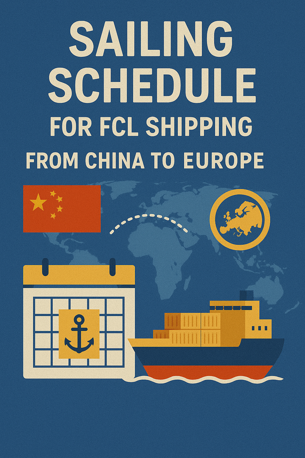 sailing schedule for FCL shipping from China to Europe