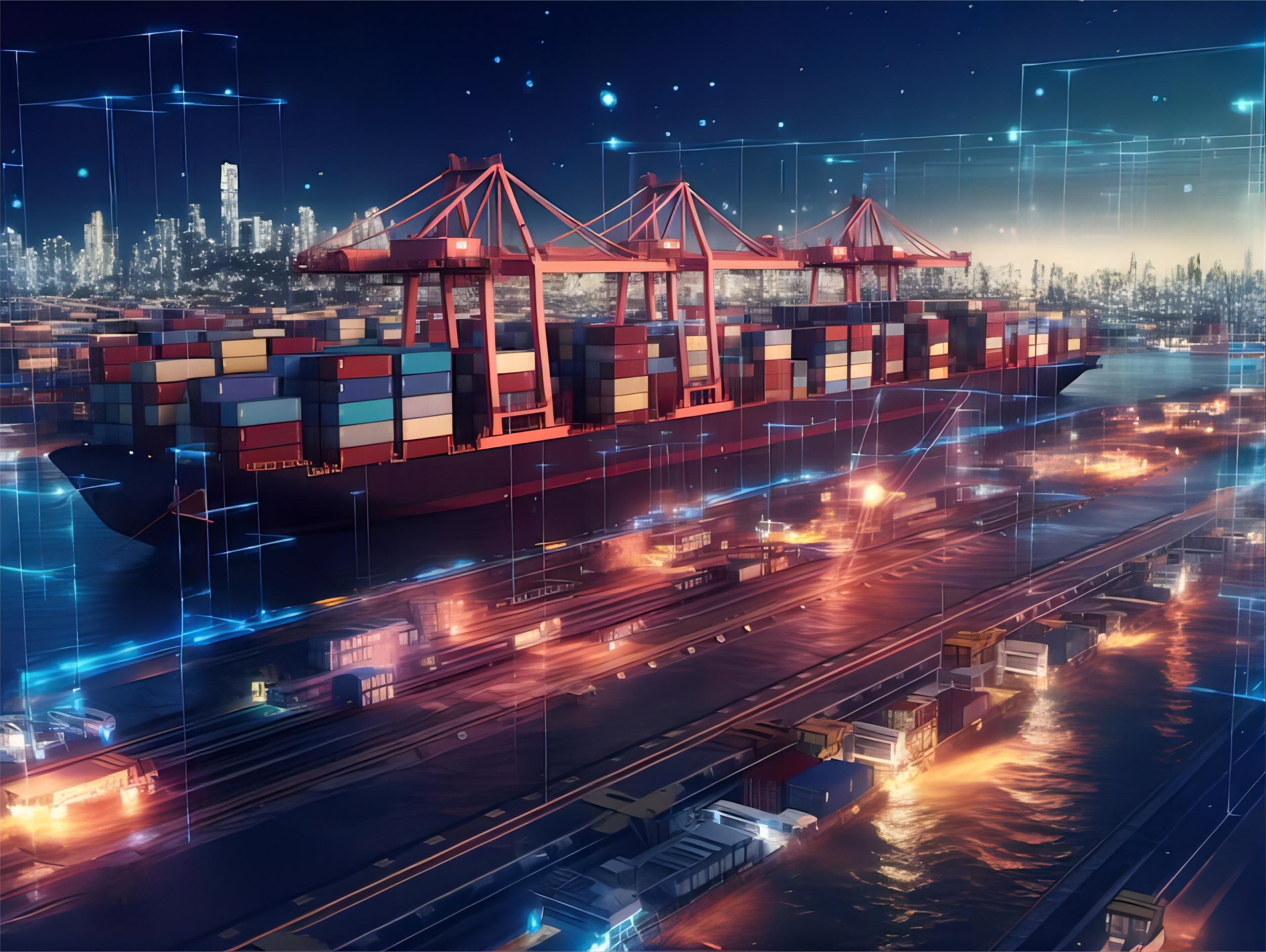 Containers with food products at port, ready for shipping