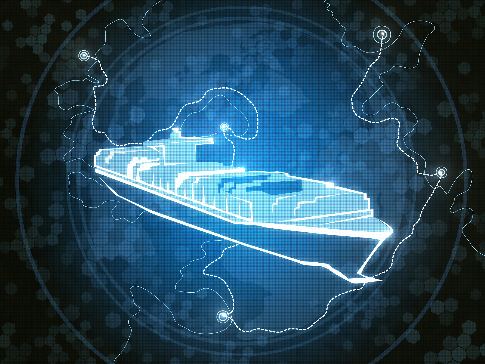 Container being loaded onto a rail car at a logistics hub