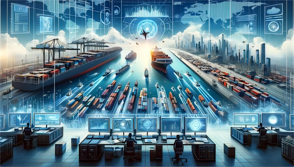 Busy port with numerous shipping containers and cranes