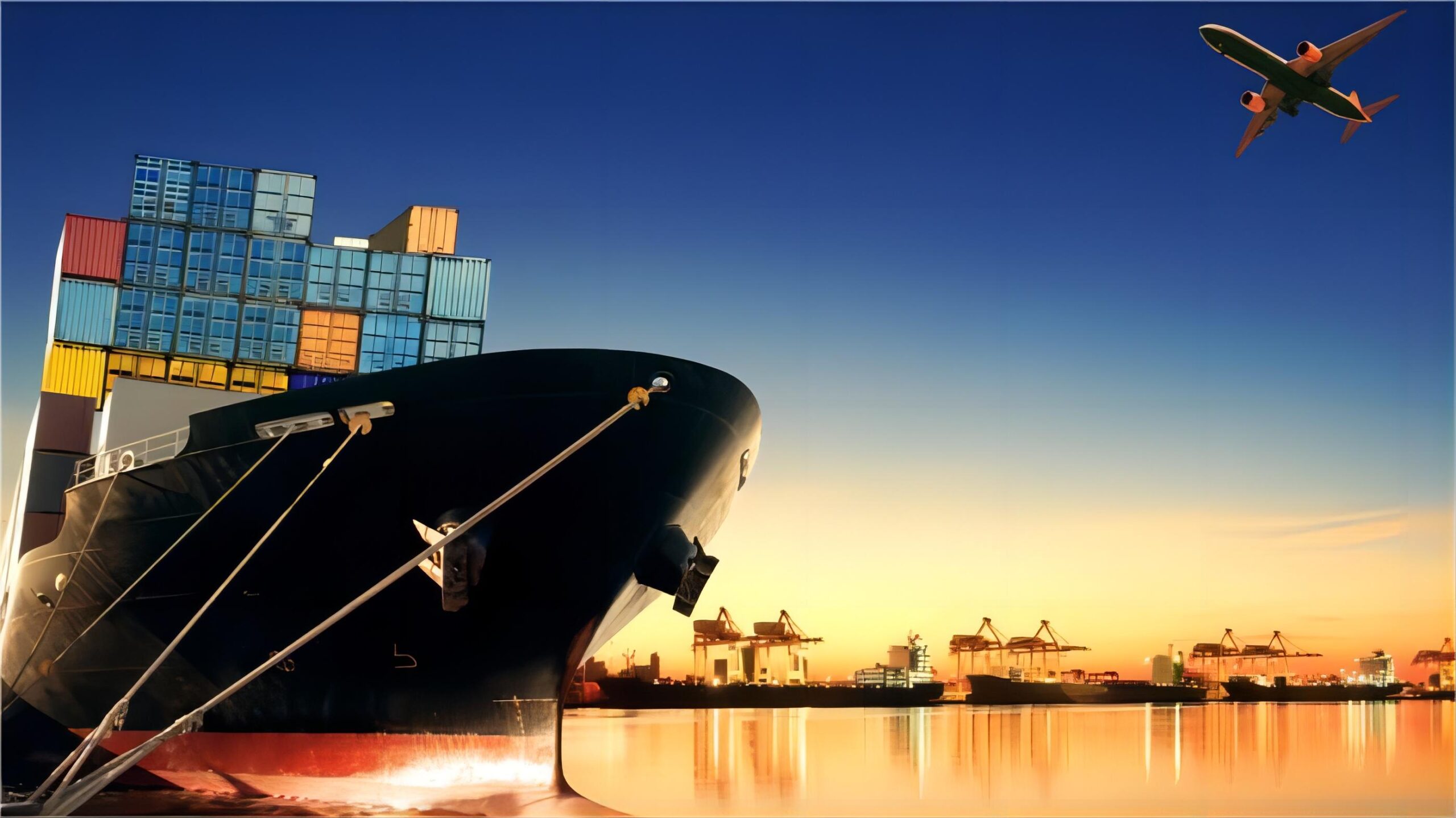 Warehouse with various shipping containers and cargo