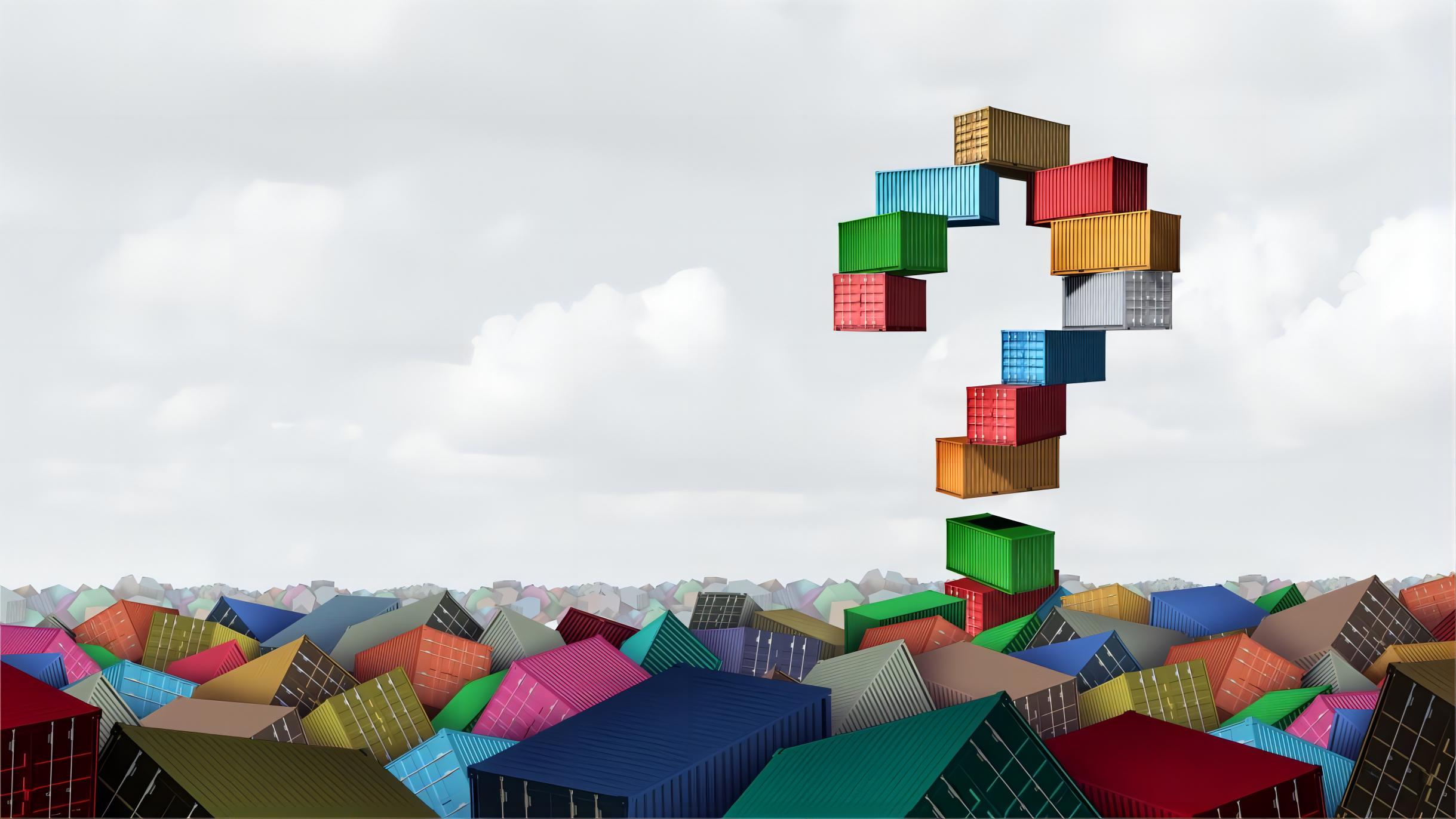 Shipping container being loaded onto a truck for final delivery