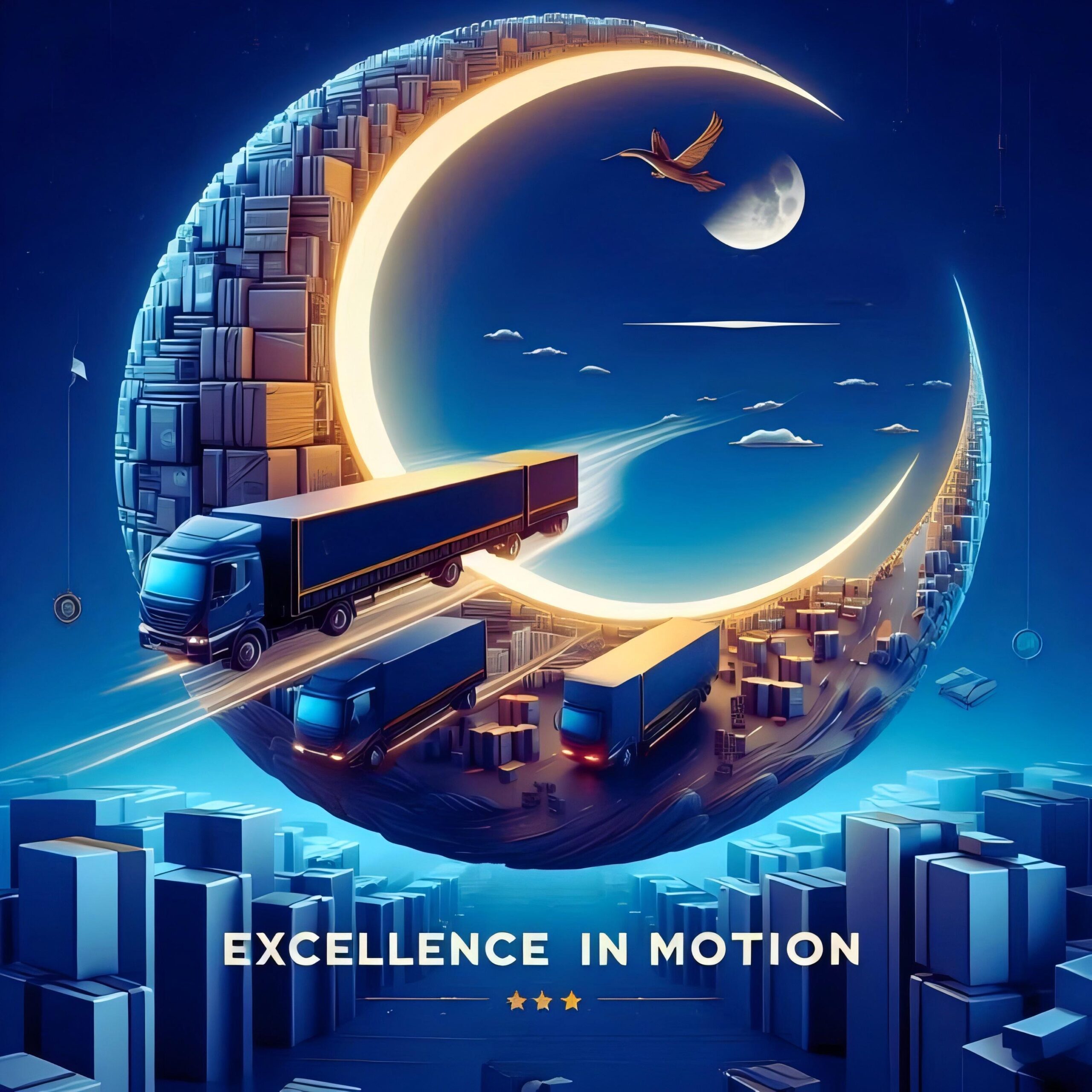 Container ship carrying sporting goods leaving a Chinese port