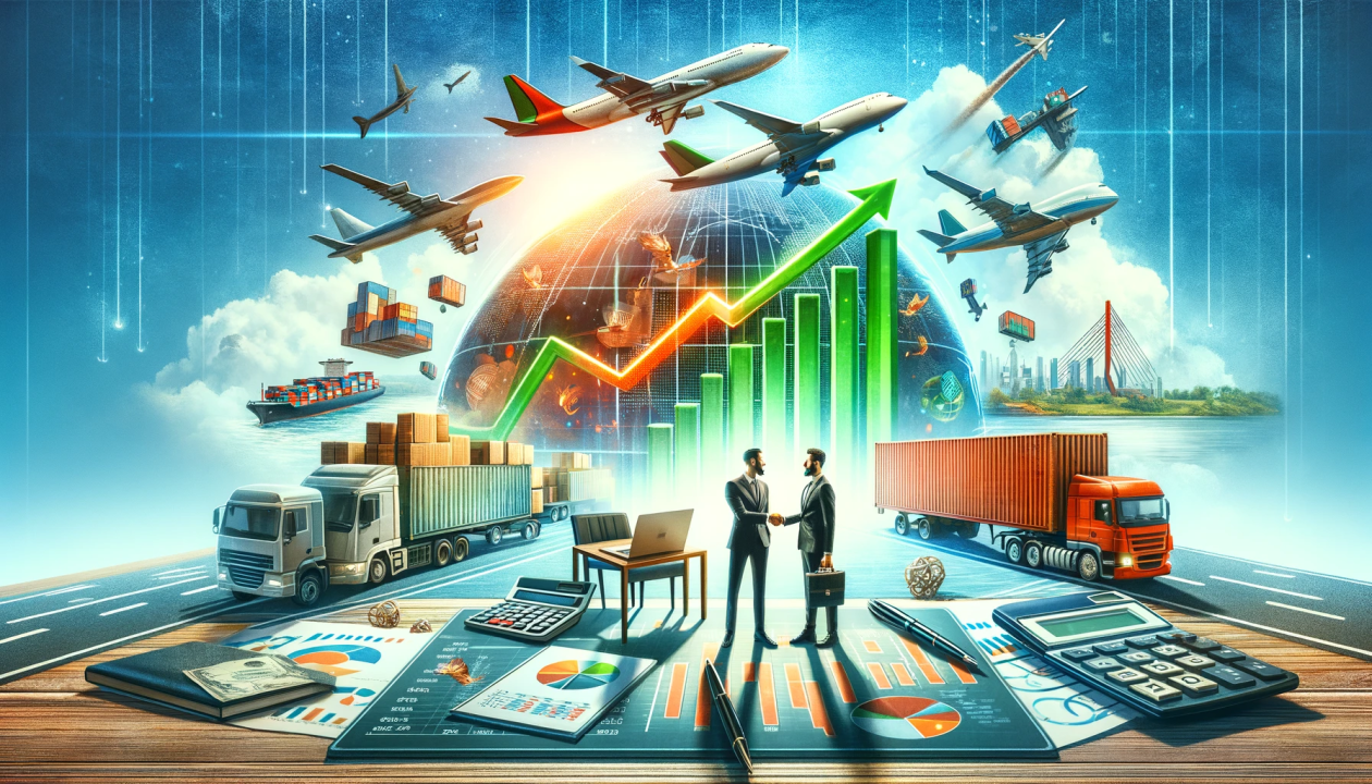 Global logistics network map showing China to France route