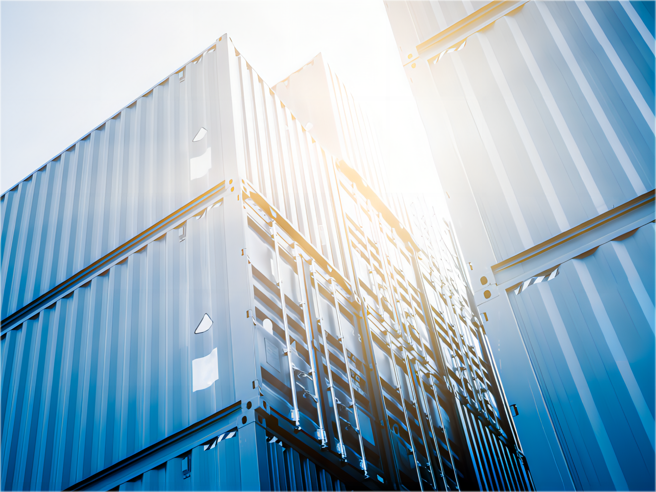 Shipping containers at a bustling port in China