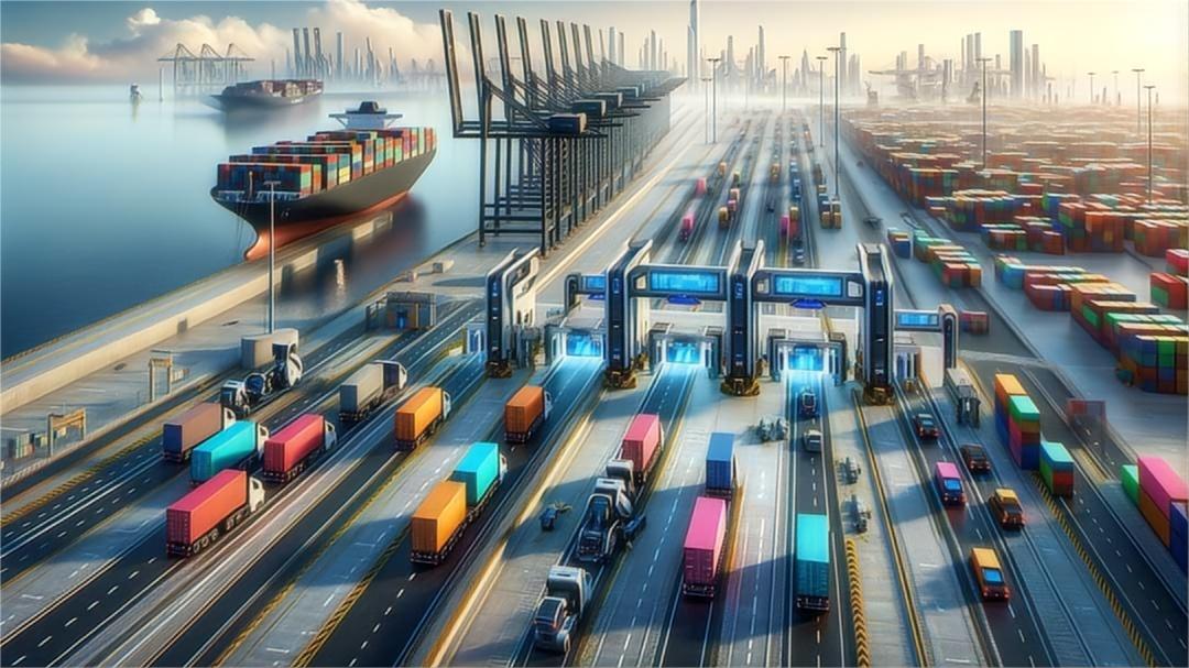 Shipping containers stacked at a bustling port, ready for shoes freight from China