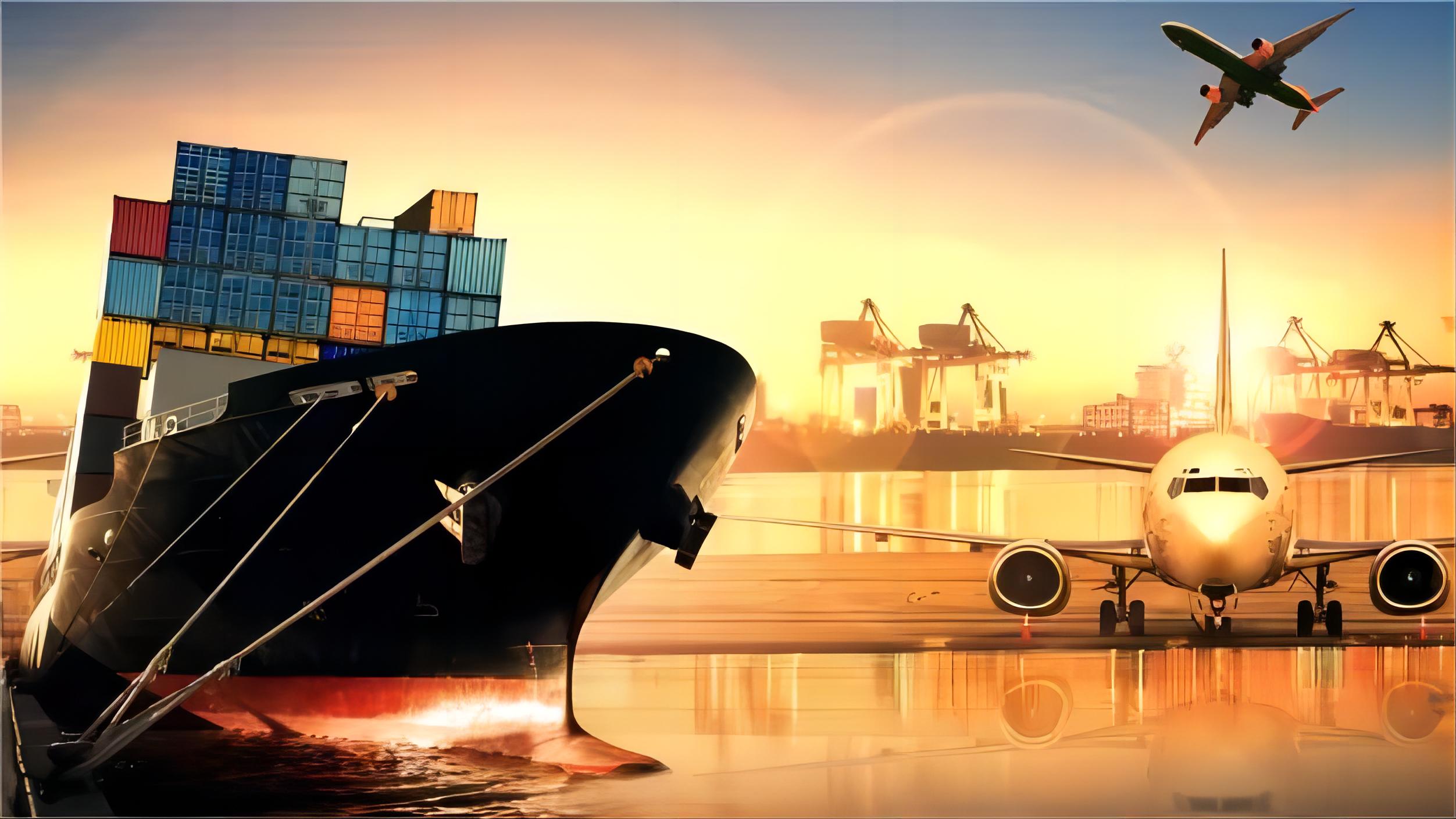 Logistics professional shaking hands with a client, globe in background