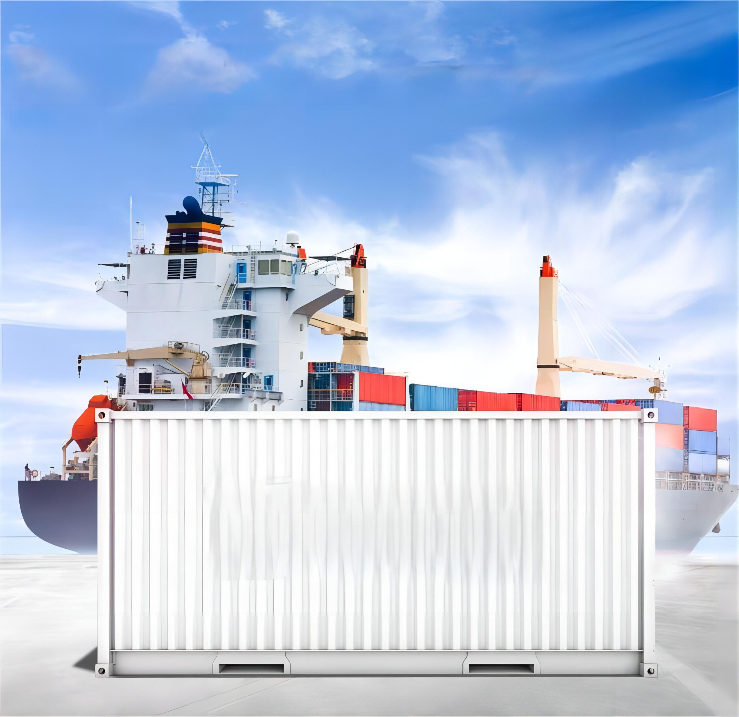 Chart comparing sea and air freight options for China to Japan