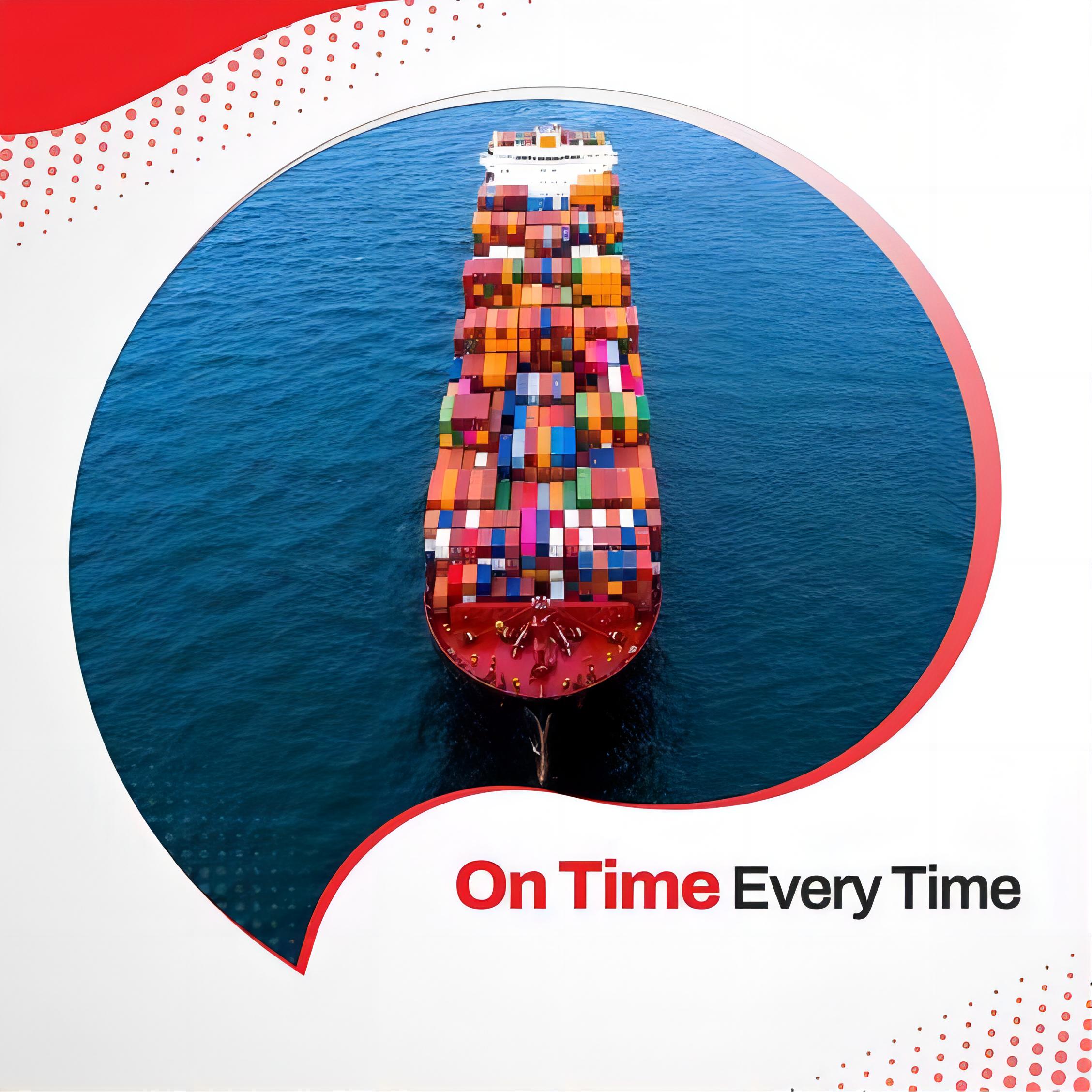 Container ship carrying cargo across the ocean