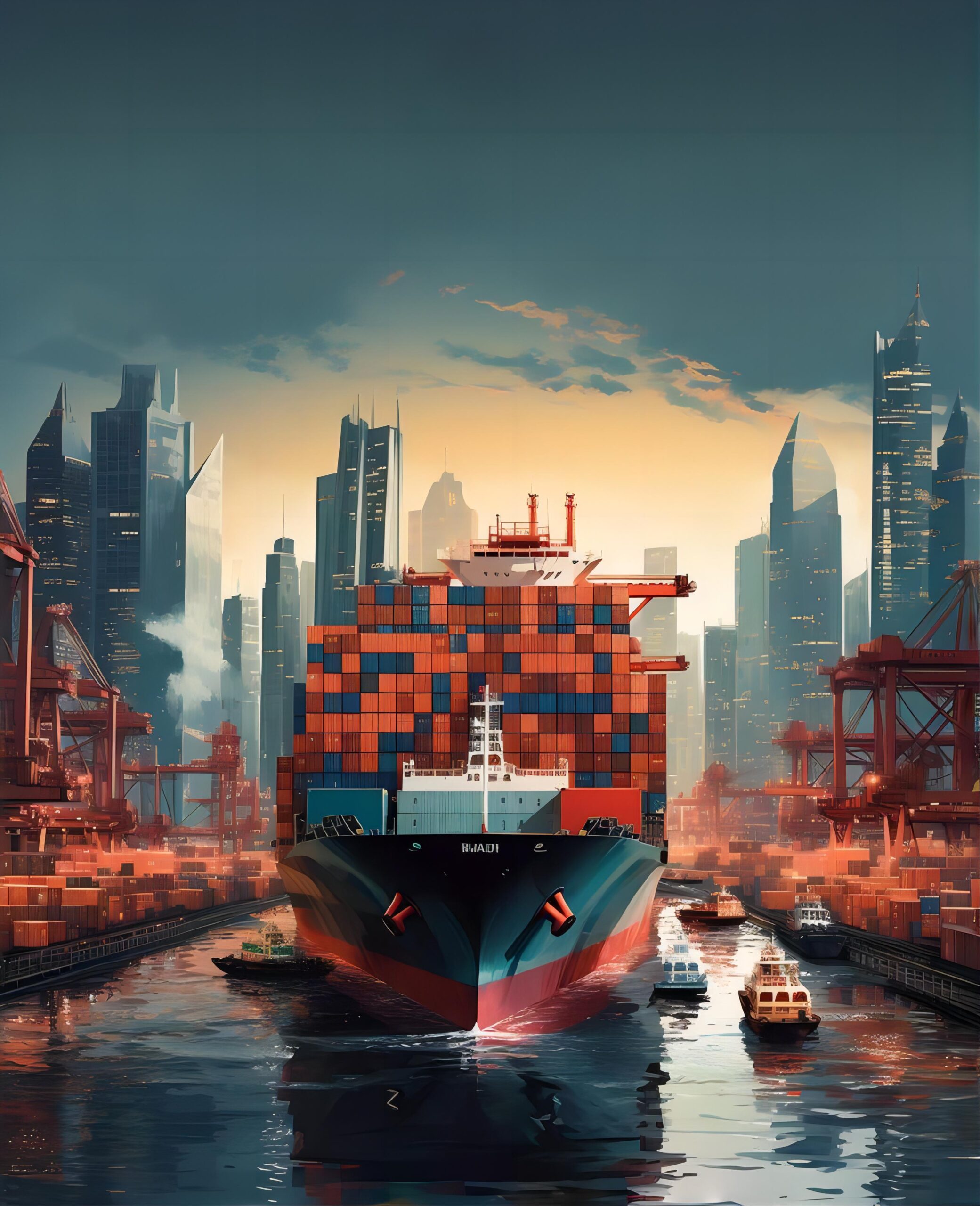 Infographic showing different shipping routes from China to Europe