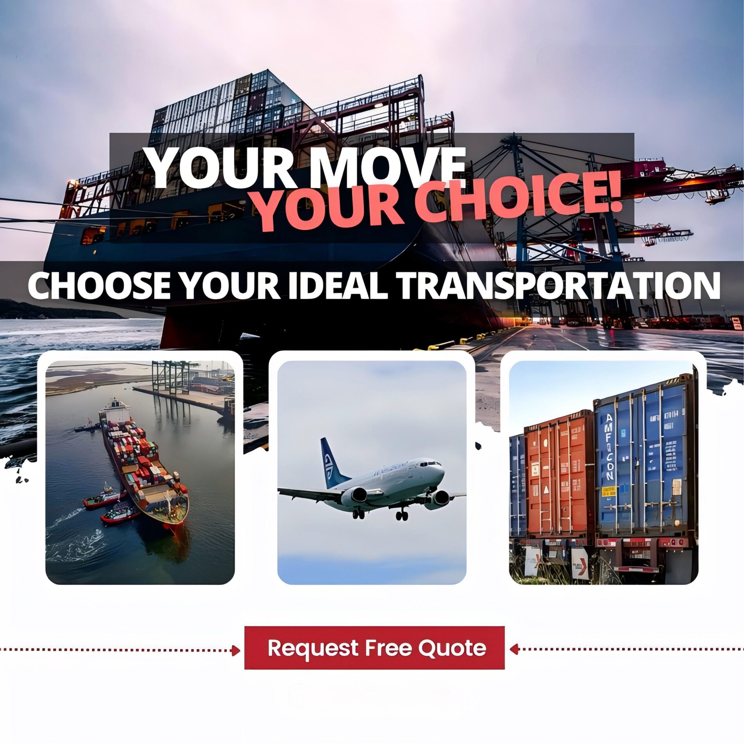 Infographic comparing air, sea, and express shipping methods