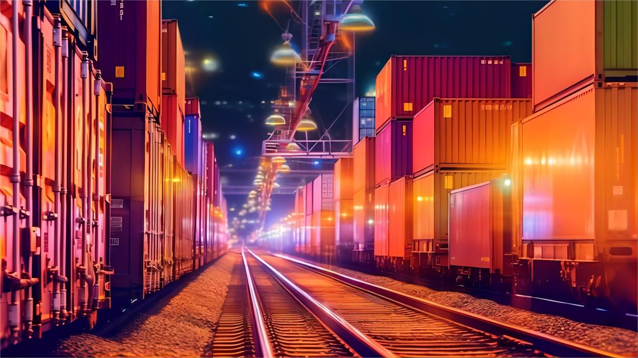 Map illustrating key rail freight routes from China to Canada