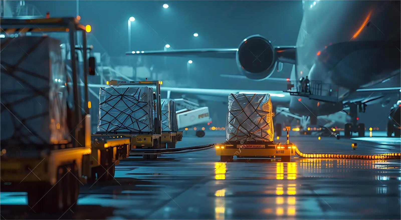 Customs declaration documents and a shipping label