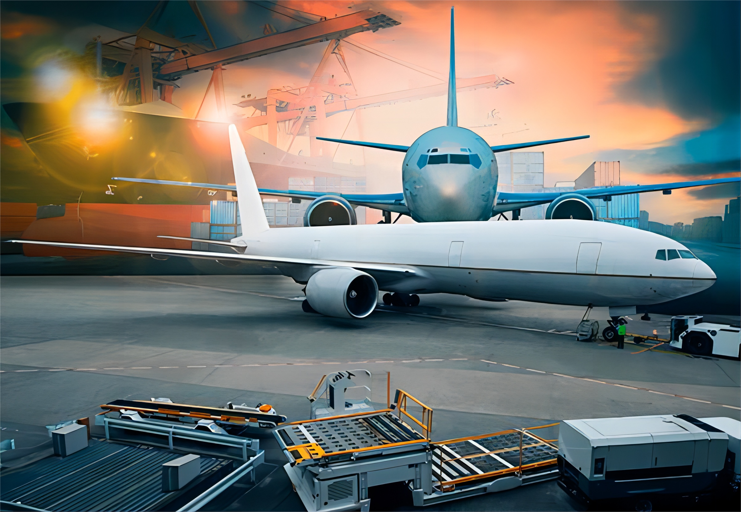 Logistics worker managing cargo handling for international shipping