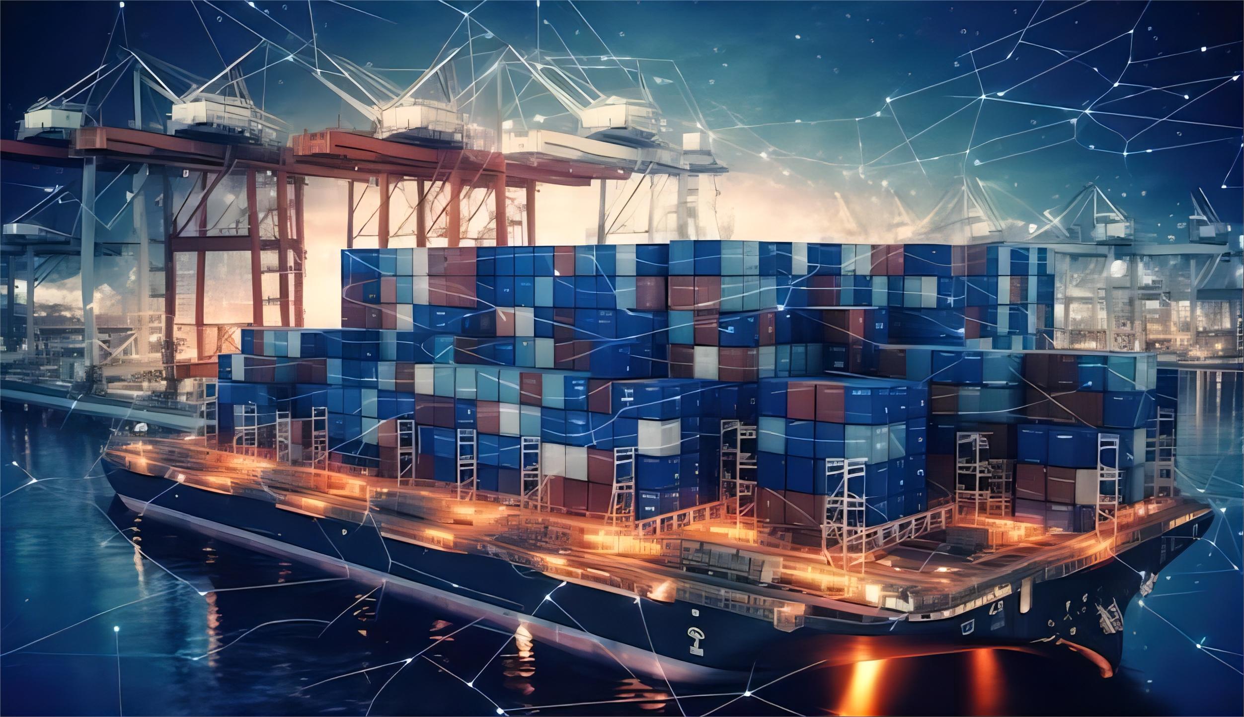 Large shipping container being loaded with furniture at a Chinese port