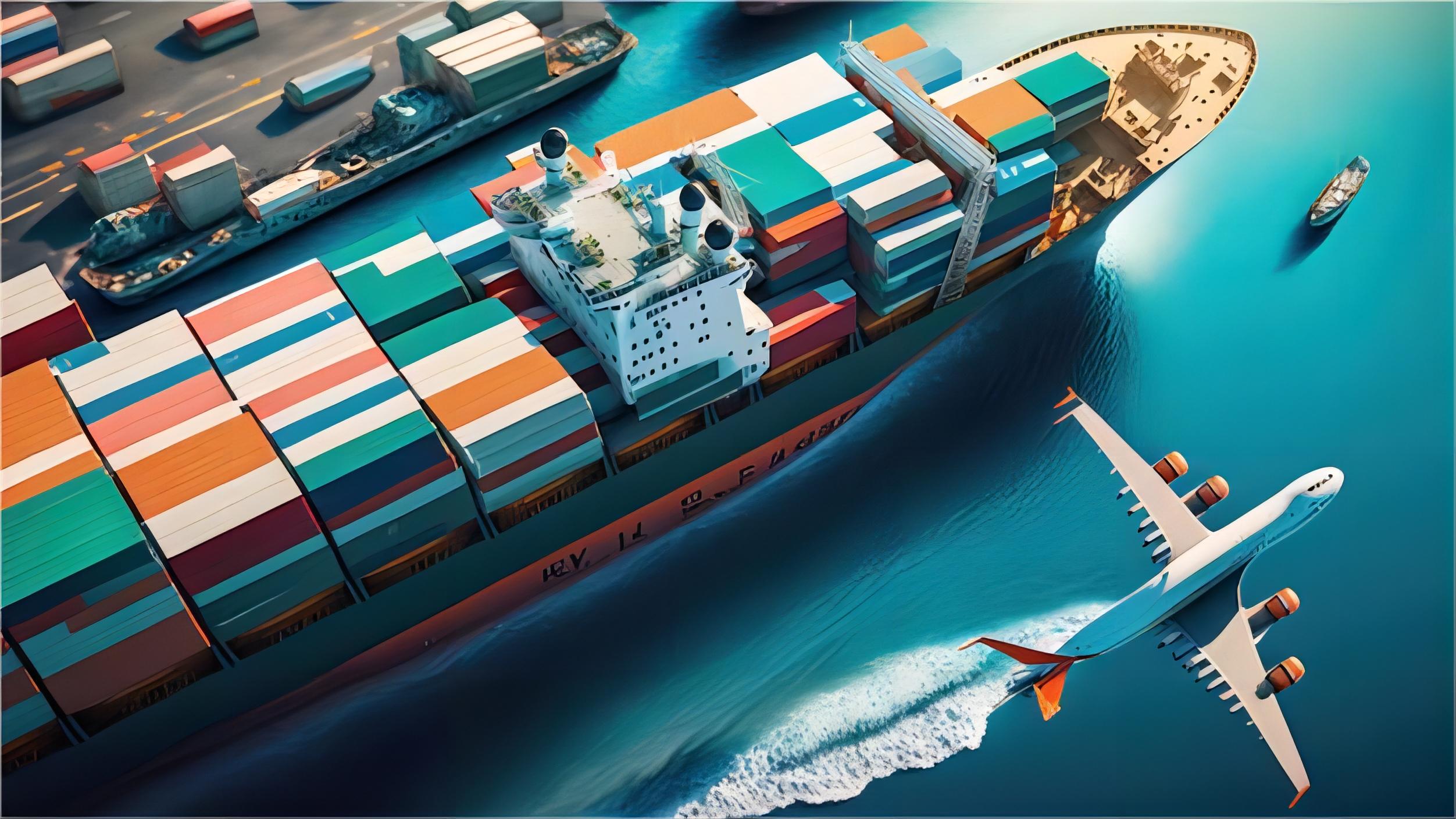 Furniture cargo being loaded into a shipping container at a Chinese port