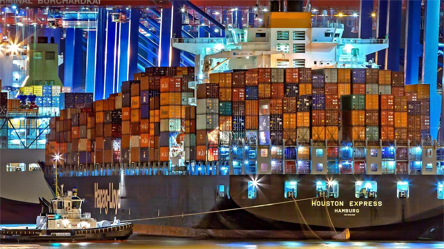 Australian port cranes unloading shipping containers from China