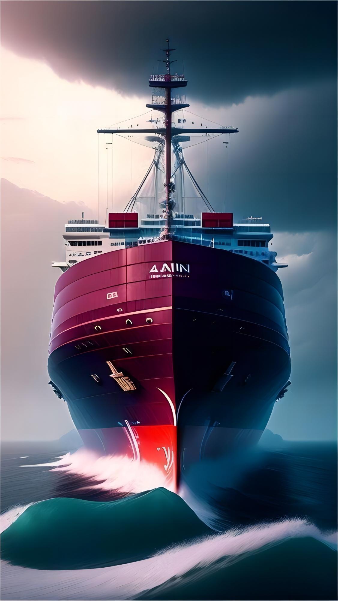 Cargo ship transporting auto parts from China to Europe